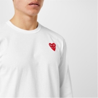 Camasi cu maneca lunga COMME DES GARCONS PLAY Embroidered Hearts alb