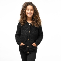 Cardigan Biba Biba Fluffy pentru fetite negru shimmer