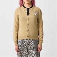 Cardigan COMME DES GARCONS PLAY alb Heart ’S pentru Femei deschis maro