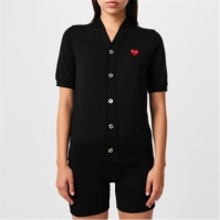 Cardigan COMME DES GARCONS PLAY maneca scurta negru