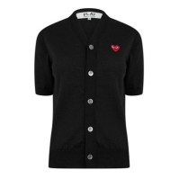 Cardigan COMME DES GARCONS PLAY maneca scurta negru