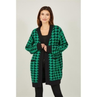 Cardigan lung Yumi Yumi verde Dogtooth