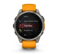 CEAS FENIX 8 AMOLED SAPPHIRE SPARK portocaliu GRAPHITE TI BARE 47MM EMEA GARMIN