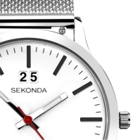 Ceas Sekonda Nordic 40mm argintiu Round Case alb Dial