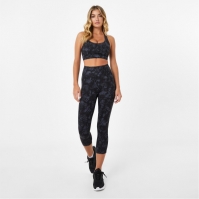 Colanti USA Pro talie inalta Capri Cropped negru wing multicolor