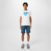 COMME DES GARCONS PLAY Comme Duo Heart T barbati alb albastru