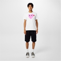 COMME DES GARCONS PLAY Comme Duo Heart T barbati alb roz