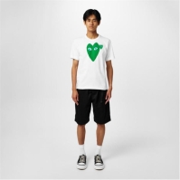 COMME DES GARCONS PLAY Comme Lrg verde Hear pentru barbati alb