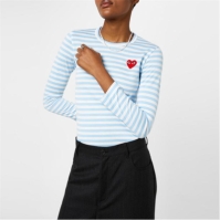 COMME DES GARCONS PLAY cu dungi Heart Top albastru