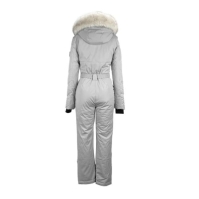 Costum Ski Jack Wills cu gluga pentru femei deschis gri