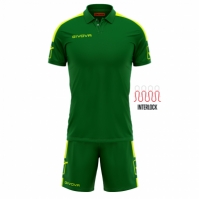 Echipament fotbal KIT PLAY Givova verde galben fosforescent