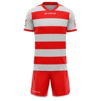 Echipament fotbal KIT RUGBY Givova gri deschis rosu