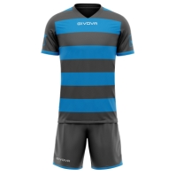 Echipament fotbal KIT RUGBY Givova gri inchis turcoaz