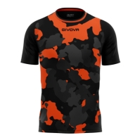 Tricou fotbal SHIRT ARMY INTERLOCK Givova negru portocaliu