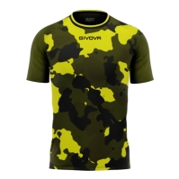 Tricou fotbal SHIRT ARMY INTERLOCK Givova verde military galben fosforescent