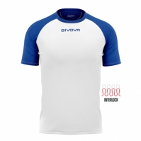 Echipament fotbal SHIRT CAPO INTERLOCK Givova alb albastru