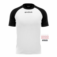 Echipament fotbal SHIRT CAPO INTERLOCK Givova alb negru