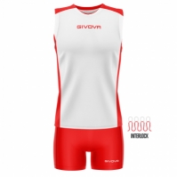 Echipament volei KIT VOLLEY PIPER Givova alb rosu