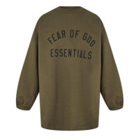 FEAR OF GOD ESSENTIALS Jersey Crewneck Tee Juniors oliv