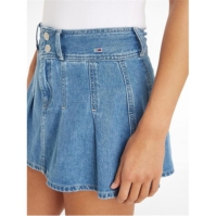 Fusta Blugi Tommy Pleated Recycled Denim Mini medium