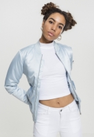 Geaca bomber aspect satin femei albastru deschis Urban Classics