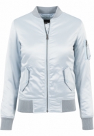 Geaca bomber aspect satin femei albastru deschis Urban Classics