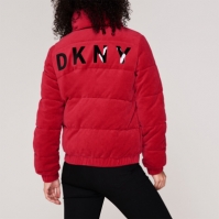 Geaca DKNY Velour cu captuseala rosu