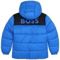 Geaca matlasata Boss Logo Juniors bleumarin