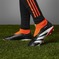 Ghete de fotbal adidas Predator 24 League Laceless Firm Ground negru alb rosu