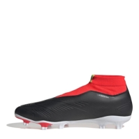 Ghete de fotbal adidas Predator 24 League Laceless Firm Ground negru alb rosu