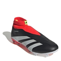 Ghete de fotbal adidas Predator 24 League Laceless Firm Ground negru alb rosu