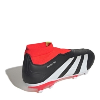 Ghete de fotbal adidas Predator 24 League Laceless Firm Ground negru alb rosu