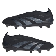 Ghete de fotbal adidas Predator 24 Elite Laceless Firm Ground negru gri