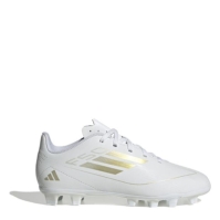 Ghete de fotbal adidas F50 Club Firm Ground pentru copii alb auriu