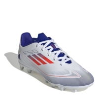 Ghete de fotbal adidas F50 Club Firm Ground pentru Copii alb rosu albastru