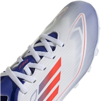 Ghete de fotbal adidas F50 Club Firm Ground pentru copii alb rosu albastru