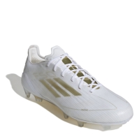 Ghete de fotbal adidas F50 Elite Firm Ground alb auriu