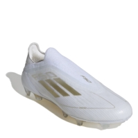 Ghete de fotbal adidas F50 Elite Laceless Firm Ground alb auriu