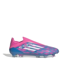 Ghete de fotbal adidas F50 Elite Laceless Firm Ground albastru roz