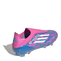 Ghete de fotbal adidas F50 Elite Laceless Firm Ground albastru roz