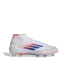 Ghete de fotbal adidas F50 Elite Mid-Cut Firm Ground pentru femei alb albastru