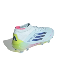 Ghete de fotbal adidas F50 Elite Mid-Cut Firm Ground pentru femei albastru galben