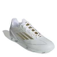 Ghete de fotbal adidas F50 League Firm Ground alb auriu