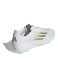 Ghete de fotbal adidas F50 League Firm Ground alb auriu