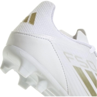 Ghete de fotbal adidas F50 League Firm Ground pentru copii alb auriu