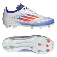 Ghete de fotbal adidas F50 League Firm Ground pentru copii alb rosu albastru