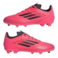 Ghete de fotbal adidas F50 League Firm Ground pentru copii roz negru