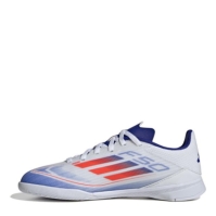 Ghete de fotbal adidas F50 League Indoor pentru copii alb rosu albastru