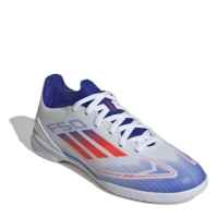 Ghete de fotbal adidas F50 League Indoor pentru copii alb rosu albastru