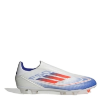 Ghete de fotbal adidas F50 League Laceless Firm Ground alb rosu albastru